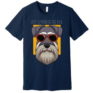 Dog Schnauzer Dad Watchdog Cynologist Fathers Day Design Premium T-Shirt