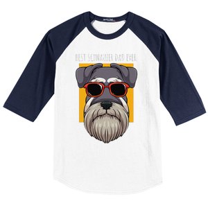 Dog Schnauzer Dad Watchdog Cynologist Fathers Day Design Baseball Sleeve Shirt