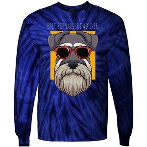 Dog Schnauzer Dad Watchdog Cynologist Fathers Day Design Tie-Dye Long Sleeve Shirt