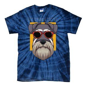 Dog Schnauzer Dad Watchdog Cynologist Fathers Day Design Tie-Dye T-Shirt