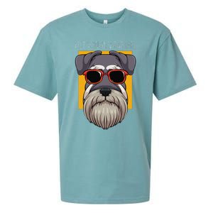 Dog Schnauzer Dad Watchdog Cynologist Fathers Day Design Sueded Cloud Jersey T-Shirt