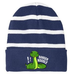 Dangerous Snake Danger Noodle Striped Beanie with Solid Band