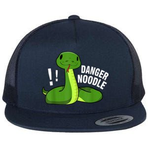 Dangerous Snake Danger Noodle Flat Bill Trucker Hat