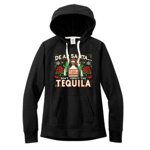 Dear Santa DonT Forget The Tequila Funny Drinking Christmas Women's Fleece Hoodie