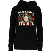 Dear Santa DonT Forget The Tequila Funny Drinking Christmas Womens Funnel Neck Pullover Hood