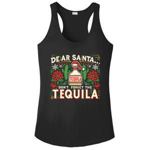 Dear Santa DonT Forget The Tequila Funny Drinking Christmas Ladies PosiCharge Competitor Racerback Tank