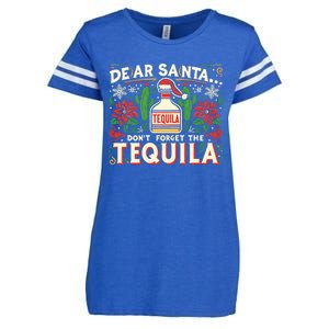 Dear Santa DonT Forget The Tequila Funny Drinking Christmas Enza Ladies Jersey Football T-Shirt