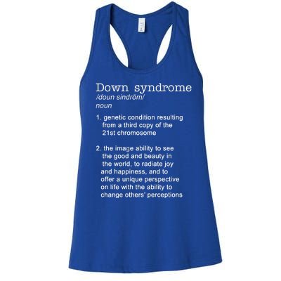 Down Syndrome Definition Women's Racerback Tank