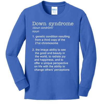 Down Syndrome Definition Kids Long Sleeve Shirt