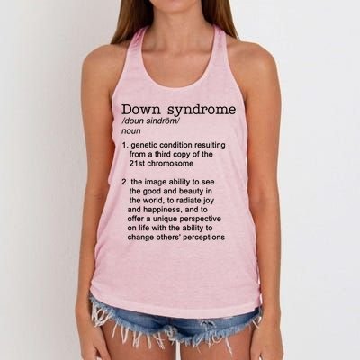 Down Syndrome Definition Women's Knotted Racerback Tank