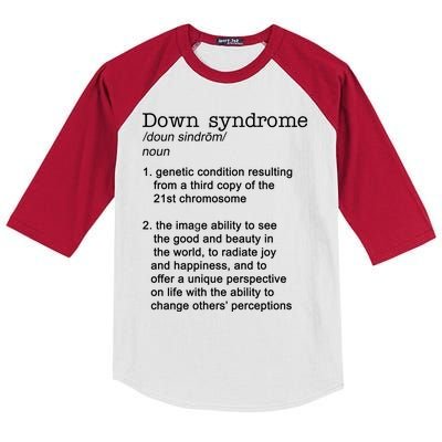 Down Syndrome Definition Kids Colorblock Raglan Jersey