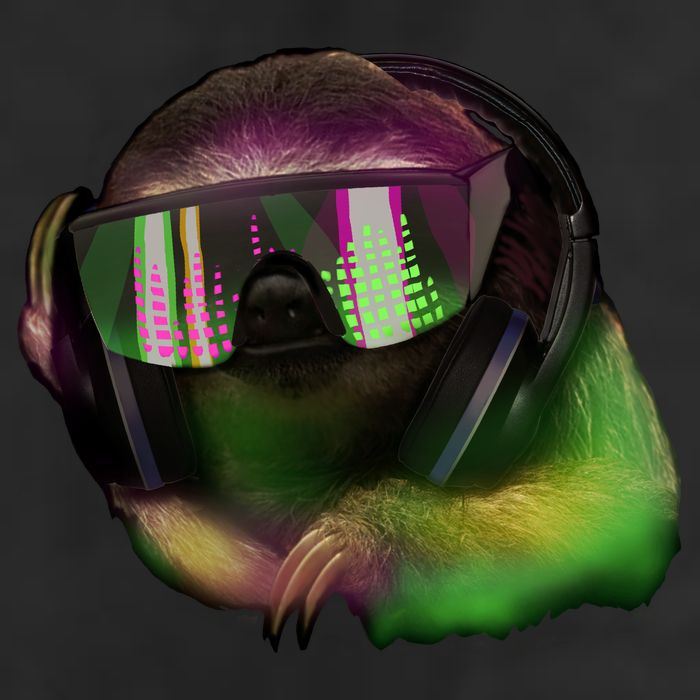DJ Sloth 7 Panel Mesh Trucker Snapback Hat