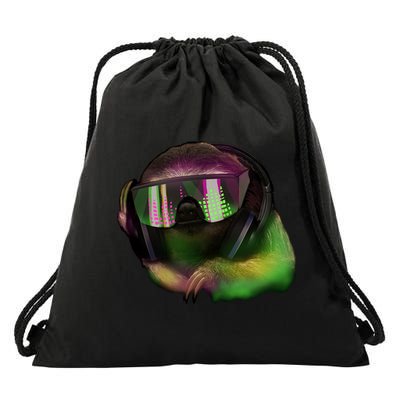 DJ Sloth Drawstring Bag