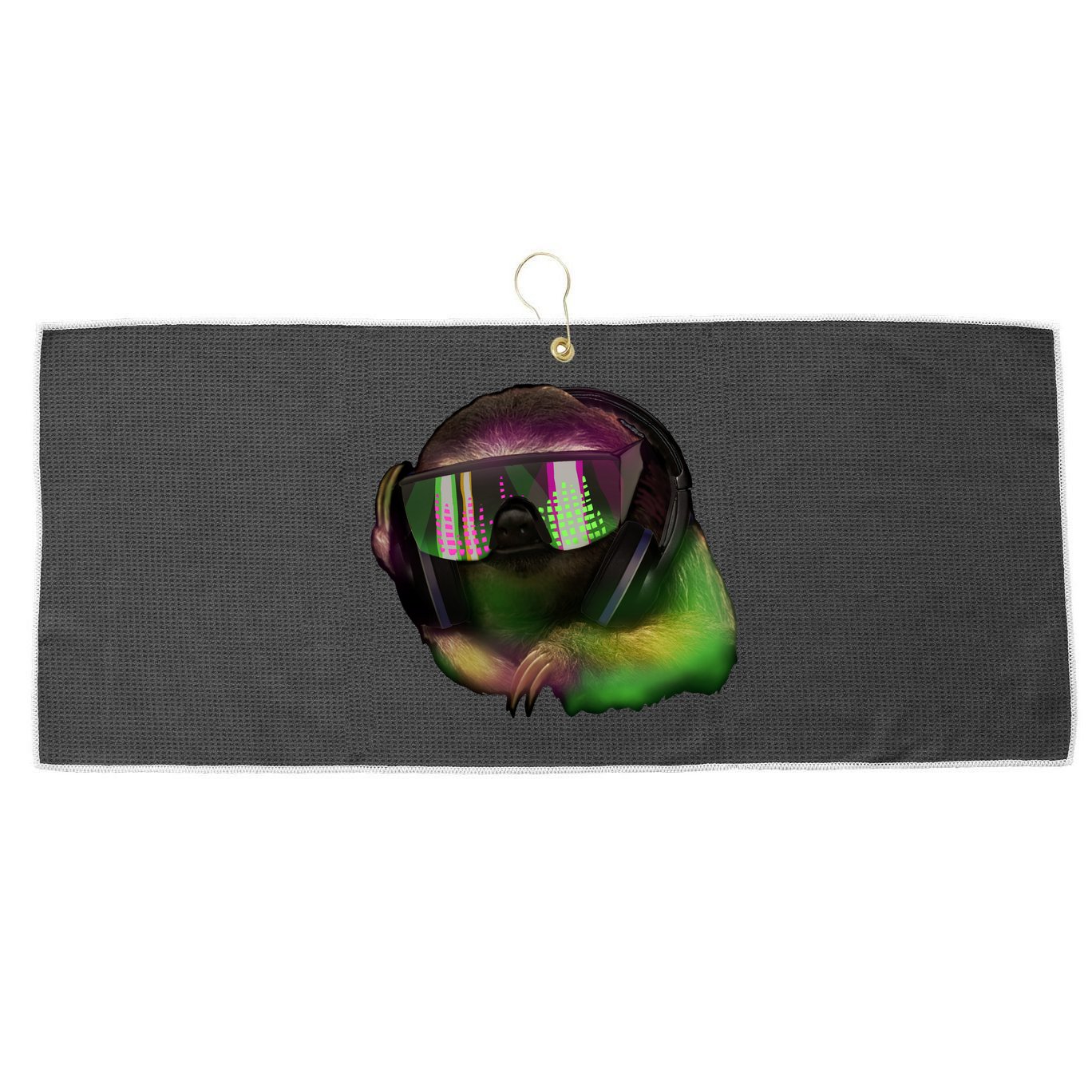 DJ Sloth Large Microfiber Waffle Golf Towel