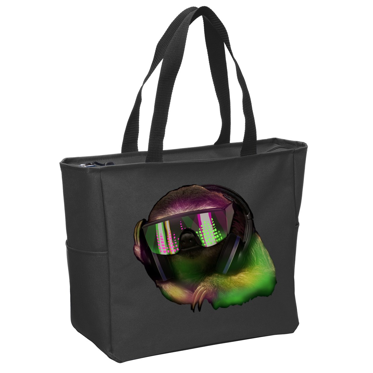 DJ Sloth Zip Tote Bag