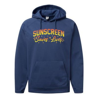 Dermatologist Skin Doctor Sunscreen Saves Lives Performance Fleece Hoodie