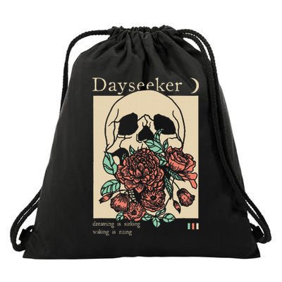 Dayseeker Skull Dearming Is Sinking Waking Is Rising Drawstring Bag