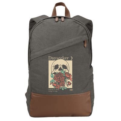 Dayseeker Skull Dearming Is Sinking Waking Is Rising Cotton Canvas Backpack