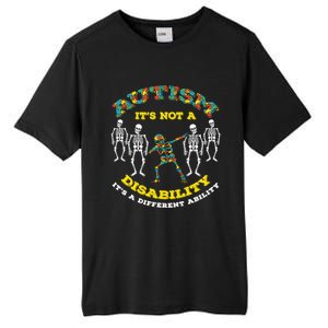 Dabbing Skeleton Different Ability Puzzle Autism Awareness Cool Gift Tall Fusion ChromaSoft Performance T-Shirt