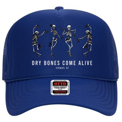 Dancing Skeleton Dry Bones Come Alive Christian High Crown Mesh Back Trucker Hat