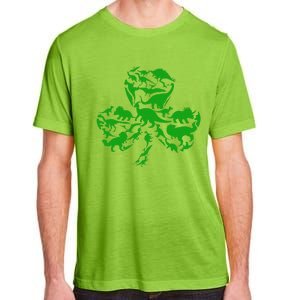 Dinosaur Shamrock Dino Clover Leaf St Patricks Day Adult ChromaSoft Performance T-Shirt