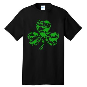 Dinosaur Shamrock Dino Clover Leaf St Patricks Day Tall T-Shirt