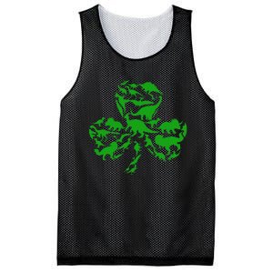 Dinosaur Shamrock Dino Clover Leaf St Patricks Day Mesh Reversible Basketball Jersey Tank