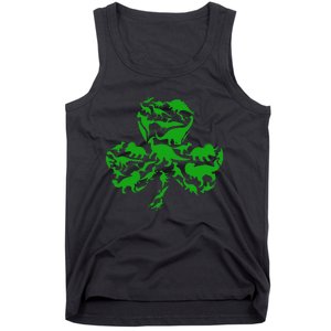 Dinosaur Shamrock Dino Clover Leaf St Patricks Day Tank Top