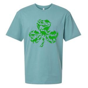 Dinosaur Shamrock Dino Clover Leaf St Patricks Day Sueded Cloud Jersey T-Shirt