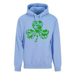 Dinosaur Shamrock Dino Clover Leaf St Patricks Day Unisex Surf Hoodie