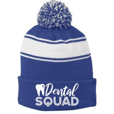 Dental Squad Dentist Office Dental Assistant Gift Stripe Pom Pom Beanie