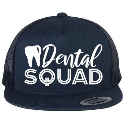 Dental Squad Dentist Office Dental Assistant Gift Flat Bill Trucker Hat