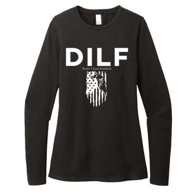 DILF SHIRT (DAMN I LOVE FREEDOM) DAD SHIRT Womens CVC Long Sleeve Shirt