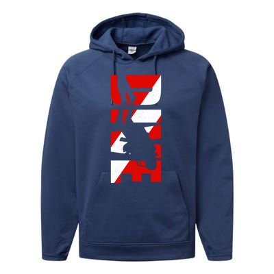 Dive Scuba Diving Gift Scuba Diving Gift Performance Fleece Hoodie