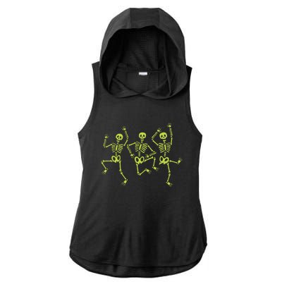 Dancing Skeletons Dance Challenge Halloween Gift Ladies PosiCharge Tri-Blend Wicking Draft Hoodie Tank