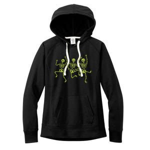 Dancing Skeletons Dance Challenge Halloween Gift Women's Fleece Hoodie