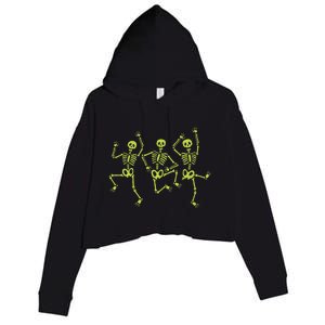 Dancing Skeletons Dance Challenge Halloween Gift Crop Fleece Hoodie