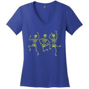 Dancing Skeletons Dance Challenge Halloween Gift Women's V-Neck T-Shirt