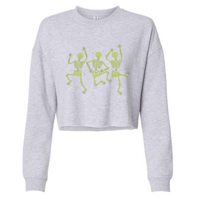 Dancing Skeletons Dance Challenge Halloween Gift Cropped Pullover Crew