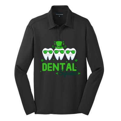 Dental Squad Dentist Assistant Dentist St Patricks Day Gift Silk Touch Performance Long Sleeve Polo