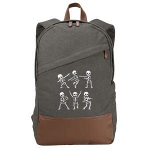 Dancing Skeletons Dance Challenge Halloween Cotton Canvas Backpack