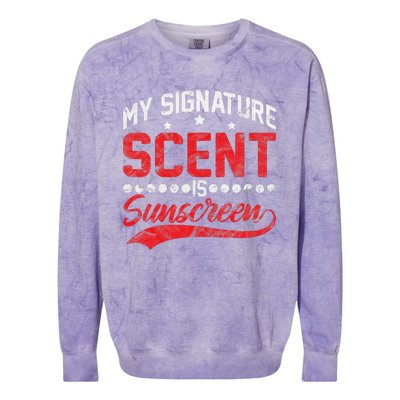 Dermatologist Skin Doctor My Signature Scent Is Sunscreen Colorblast Crewneck Sweatshirt