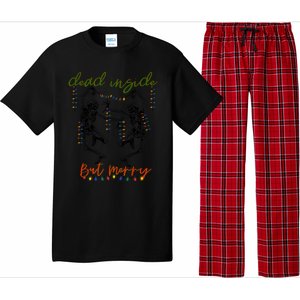 Dancing Skeletons Dead Inside But Merry Christmas Xmas Gift Pajama Set