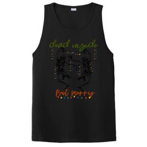 Dancing Skeletons Dead Inside But Merry Christmas Xmas Gift PosiCharge Competitor Tank