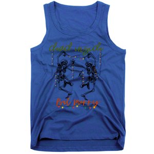 Dancing Skeletons Dead Inside But Merry Christmas Xmas Gift Tank Top