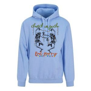 Dancing Skeletons Dead Inside But Merry Christmas Xmas Gift Unisex Surf Hoodie