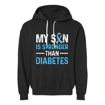 Diabetic Support Design for a Dad or Mom of a T1D Son Garment-Dyed Fleece Hoodie