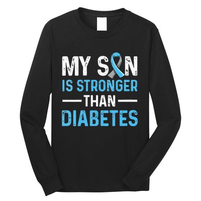 Diabetic Support Design for a Dad or Mom of a T1D Son Long Sleeve Shirt