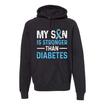 Diabetic Support Design for a Dad or Mom of a T1D Son Premium Hoodie