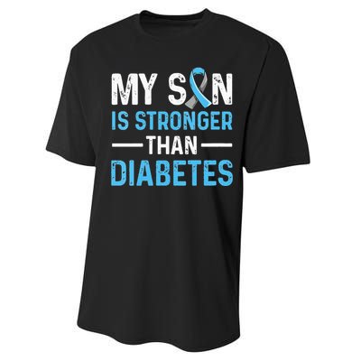 Diabetic Support Design for a Dad or Mom of a T1D Son Performance Sprint T-Shirt